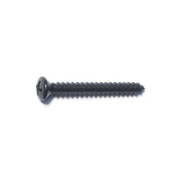 Midwest Fastener Sheet Metal Screw, #8 x 1-1/2 in, Black Steel Oval Head Phillips Drive, 15 PK 79487 - main